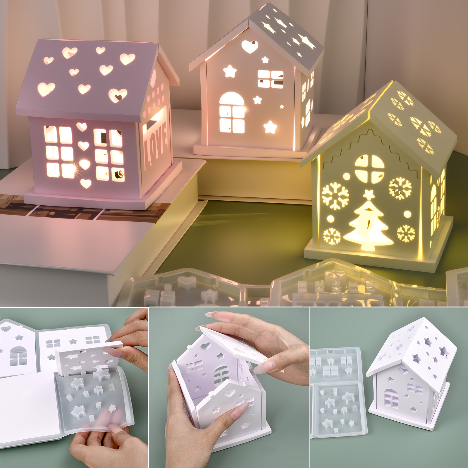 3D Ev silikon kalıp DIY Noel A - Candle Making Tutorial incelemesi ve fiyatı